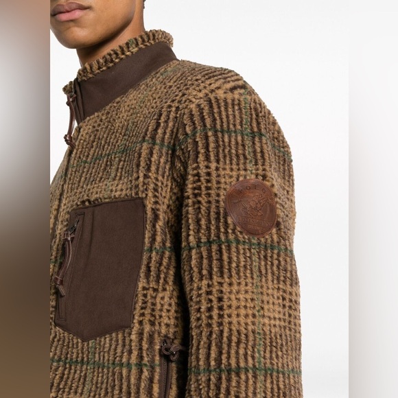 Ralph Lauren Men's Glen Plaid Pile Fleece Jacquard Jacket- Size : XL - Picture 10 of 13